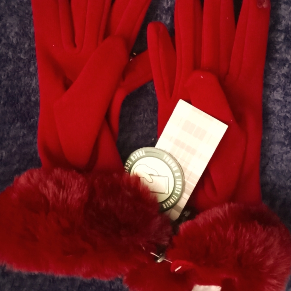 Faux Fur Cuffed Women's Gloves